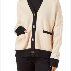 Monrow Colorblocked V-Neck Cardigan